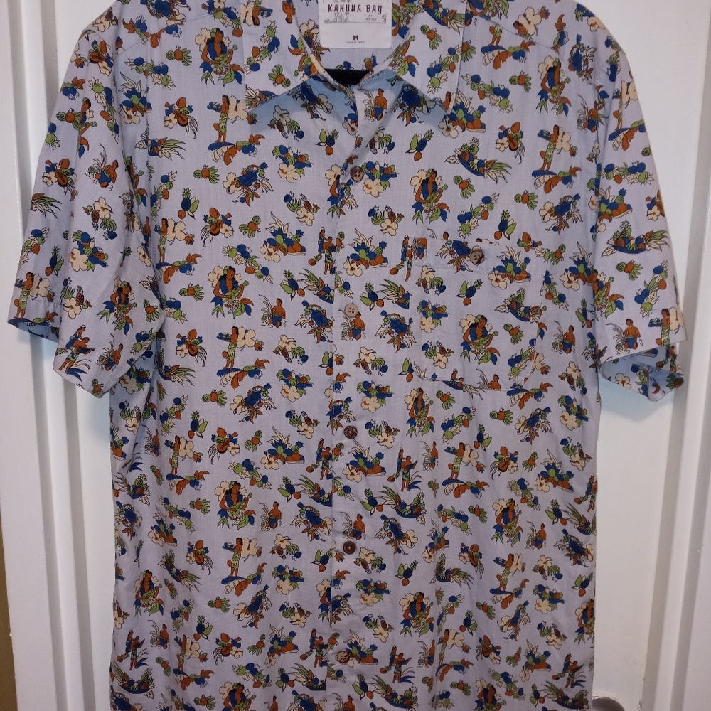 Kahuna Bay Hawaiian Locals Aloha Shirt Men's Size: Medium